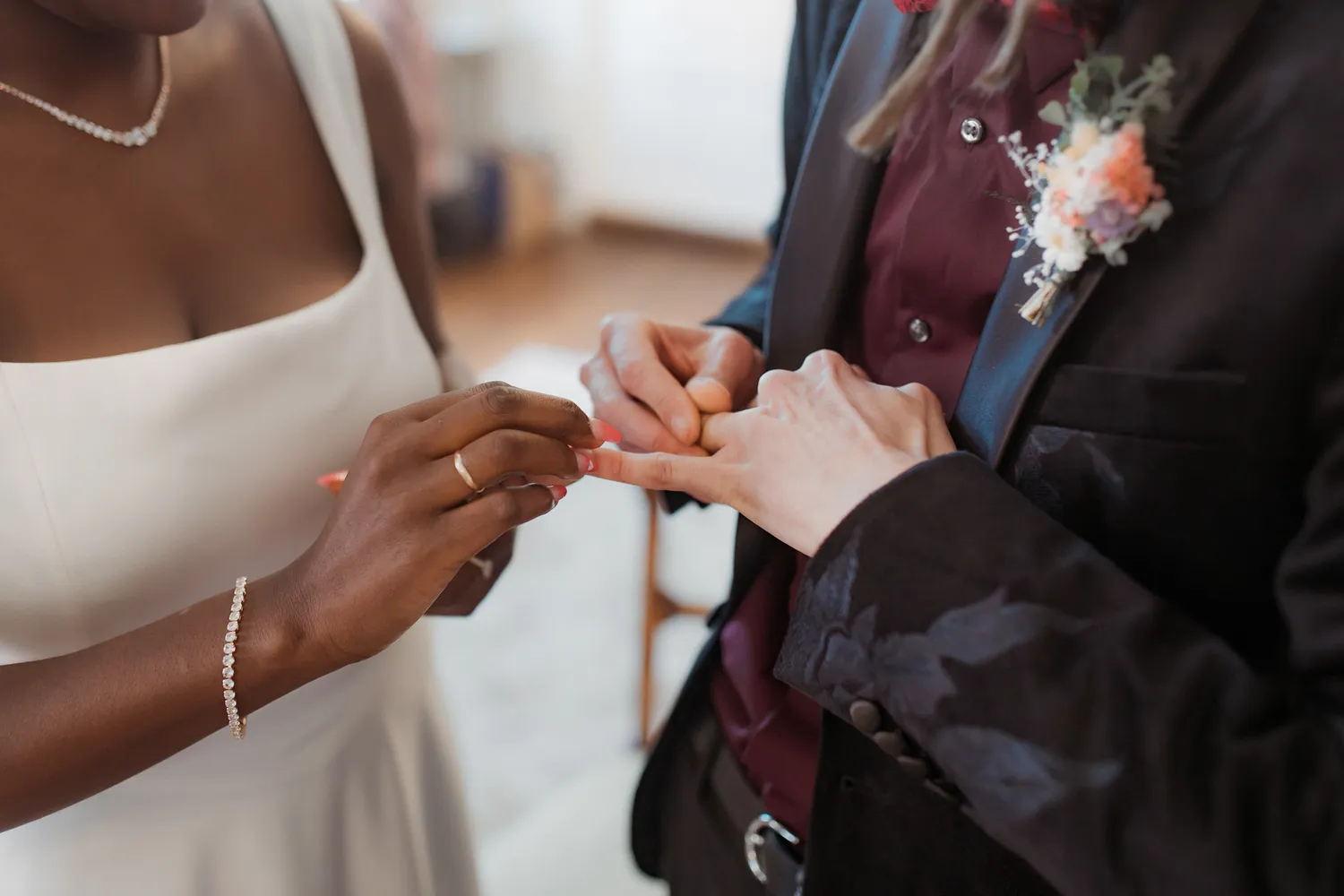 Documentary wedding photography during intimate Denmark elopement.