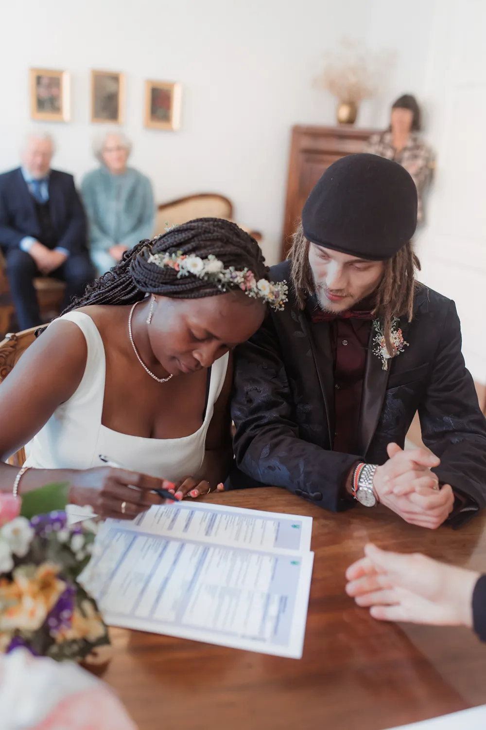 document signature of civil wedding ceremony in denamark 