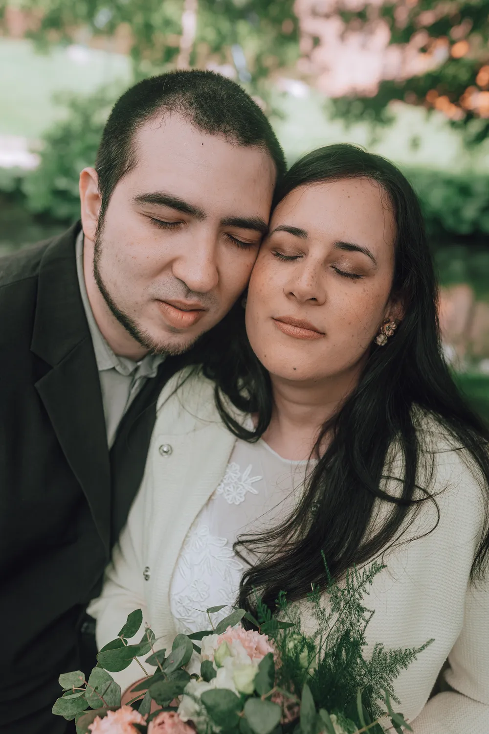 Natural couple portrait after an Odense City Hall elopement.