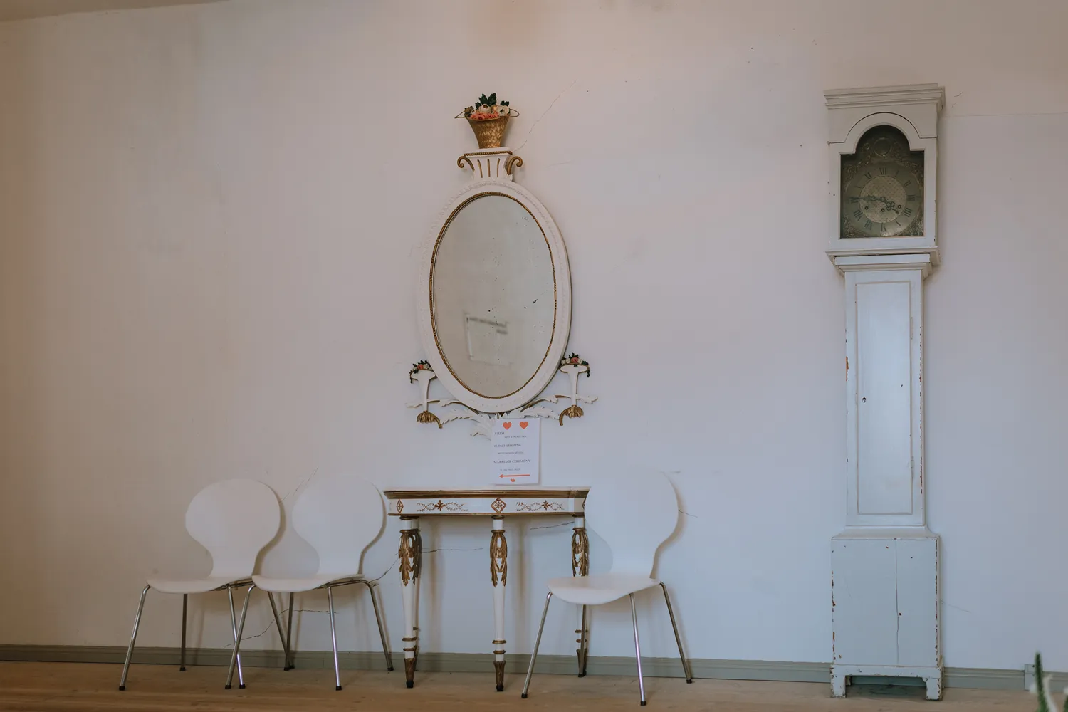 Interior of Søstrehuset in Christiansfeld where international couples get married in Denmark