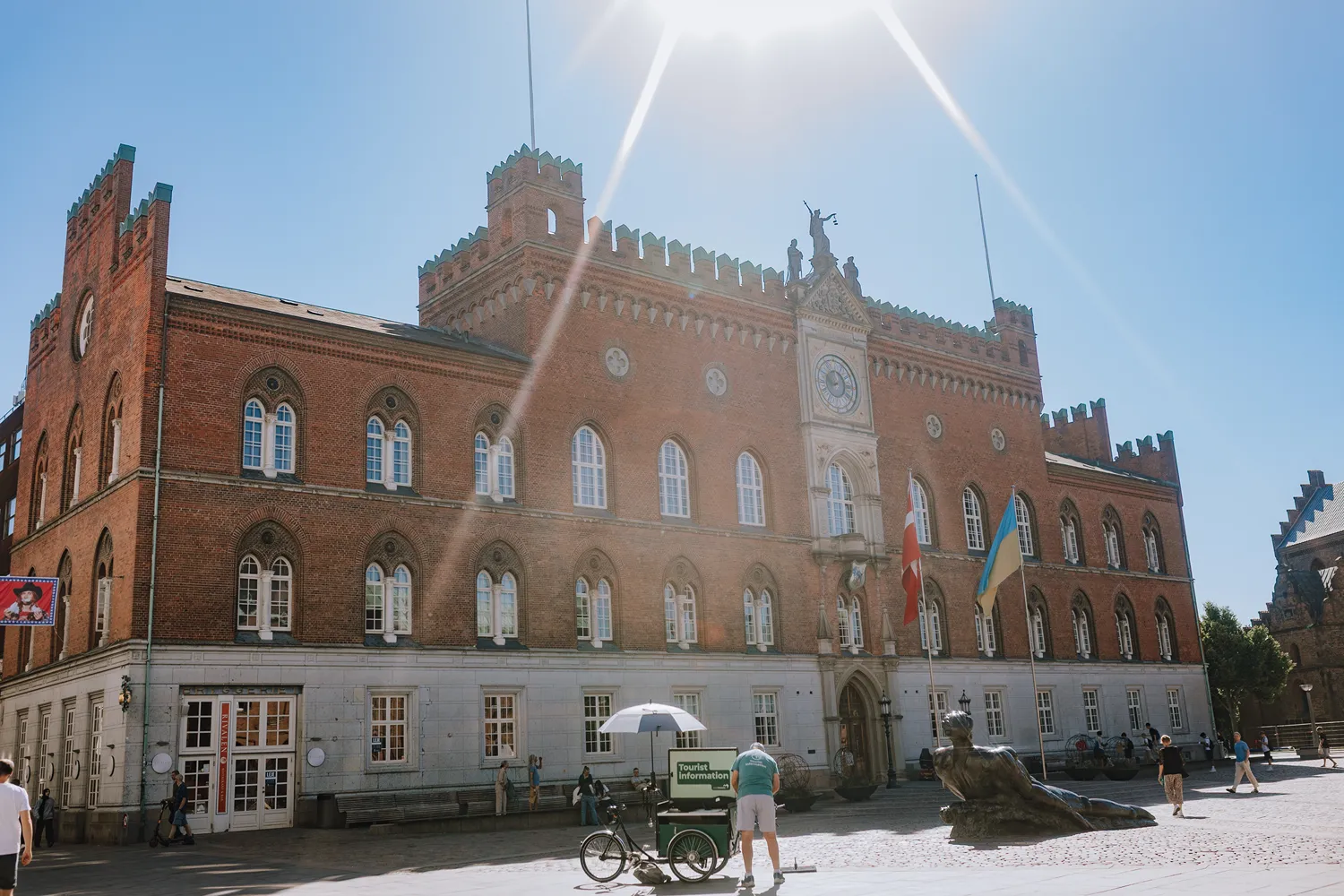 Odense City Hall entrance before an elopement wedding in Denmark