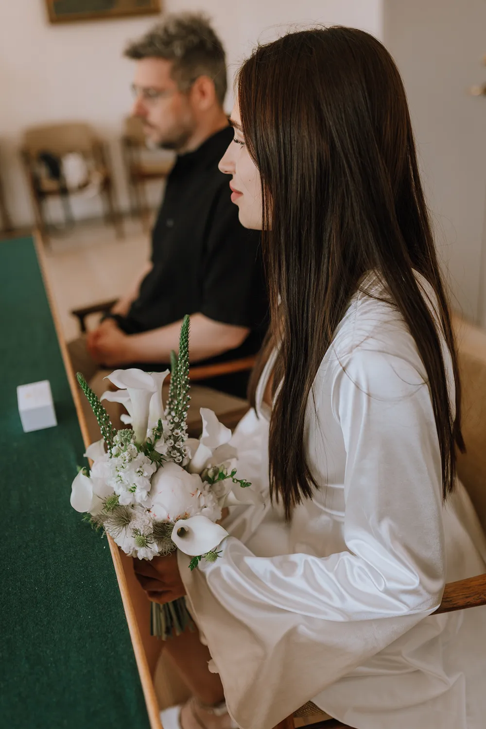 Wedding photographer documenting a marriage ceremony in Christiansfeld