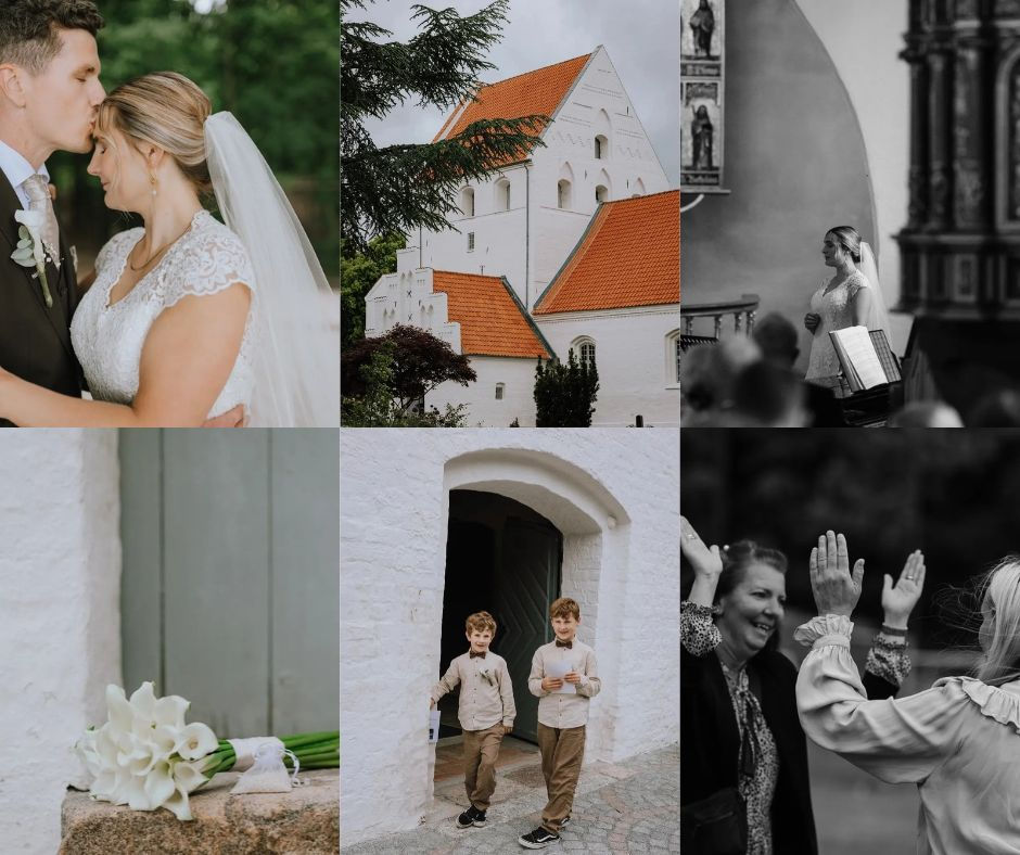 Bryllup i Vissenbjerg Kirke på Fyn nær Odense og Aarup