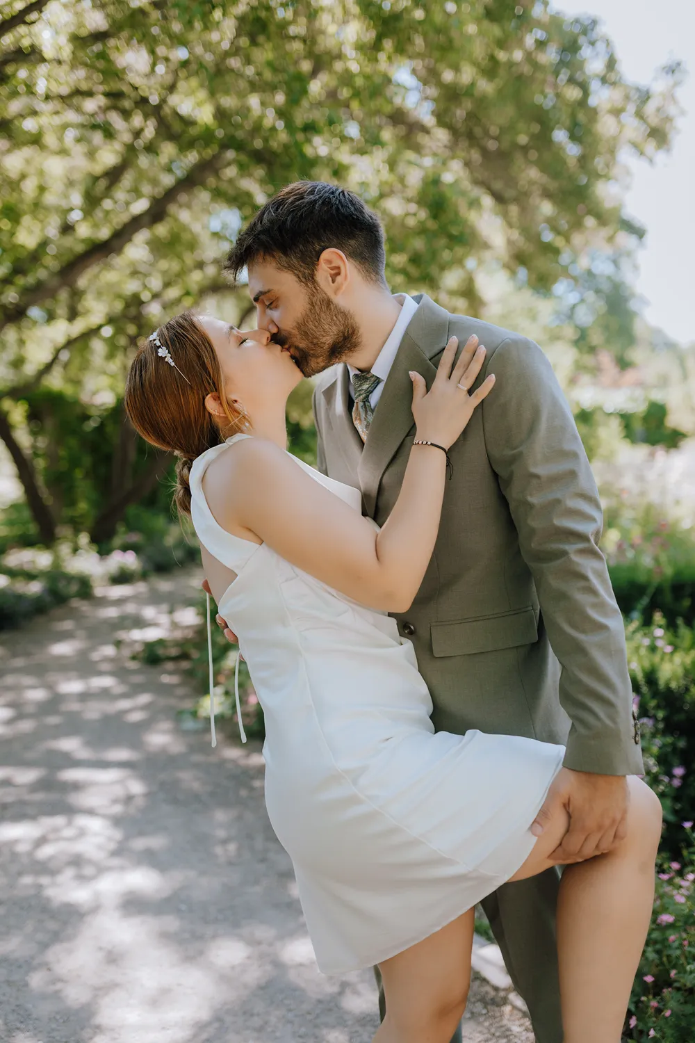 Central Odense atmosphere around City Hall for an intimate wedding day