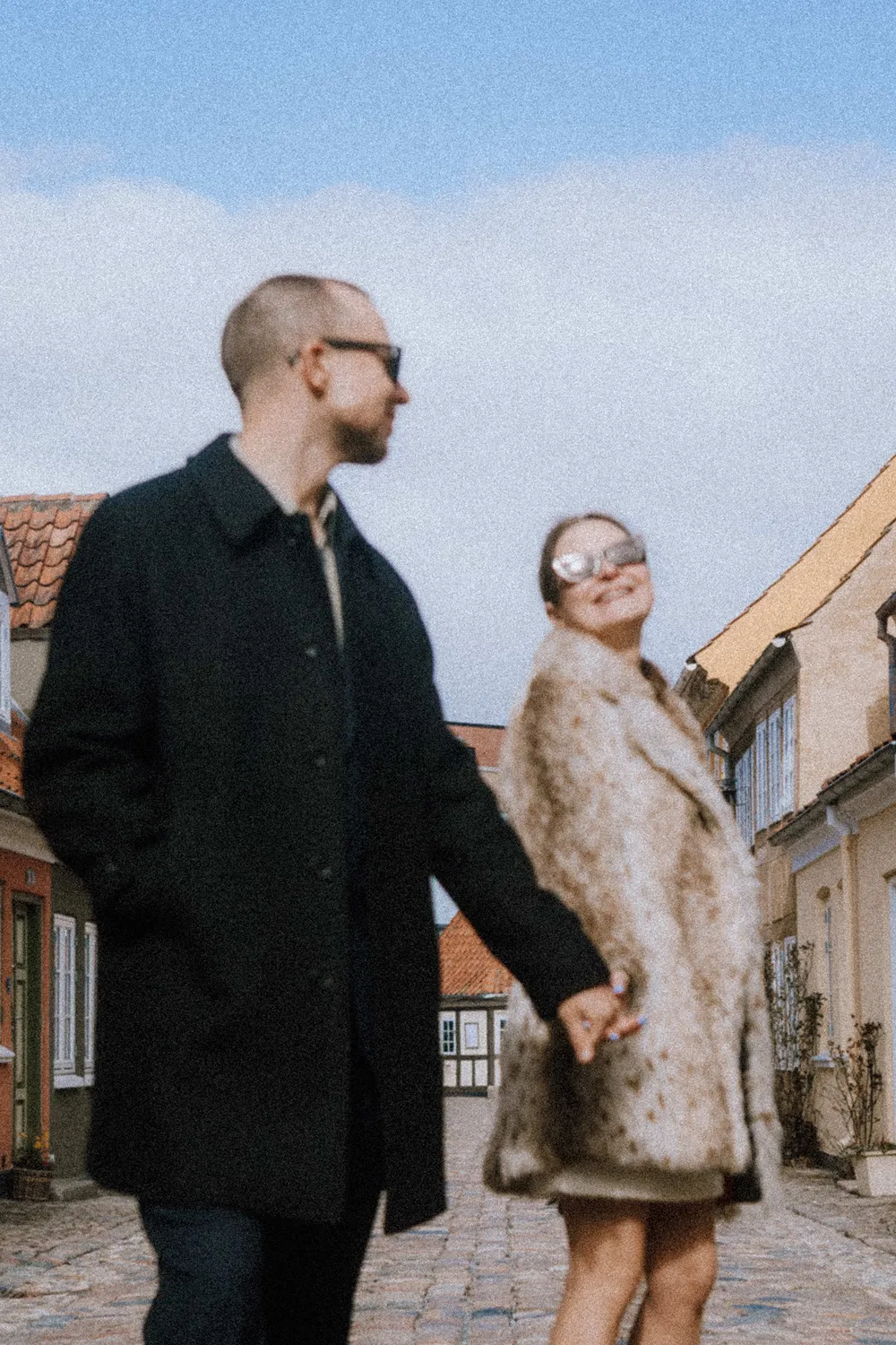 Bride and groom during relaxed elopement portraits in Odense, Denmark.