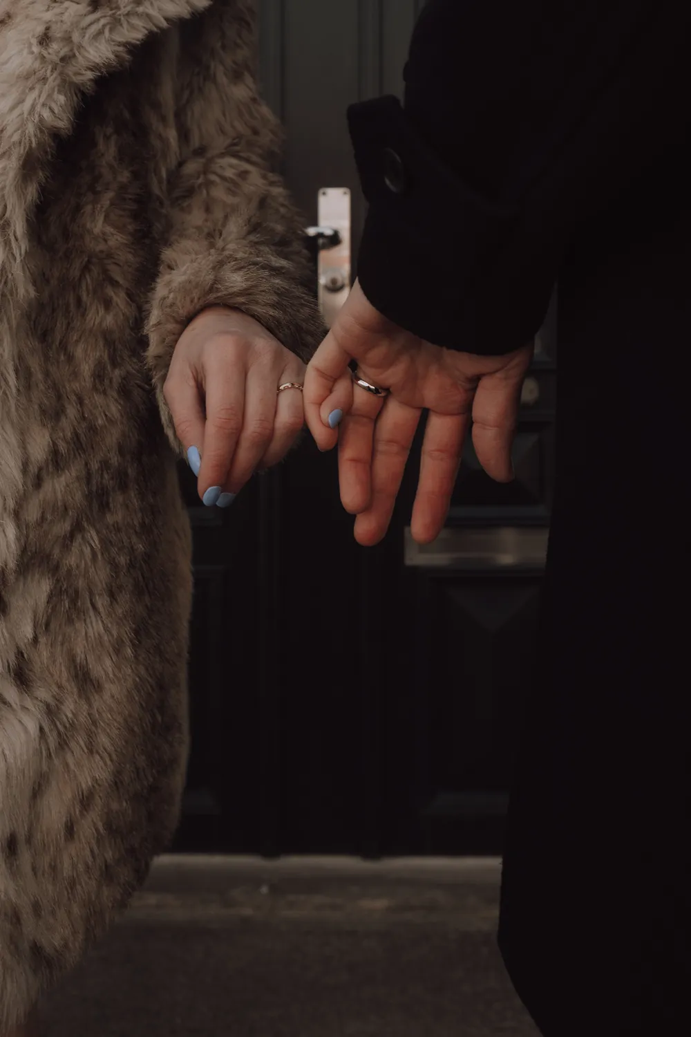 Documentary wedding portraits near Odense City Hall.