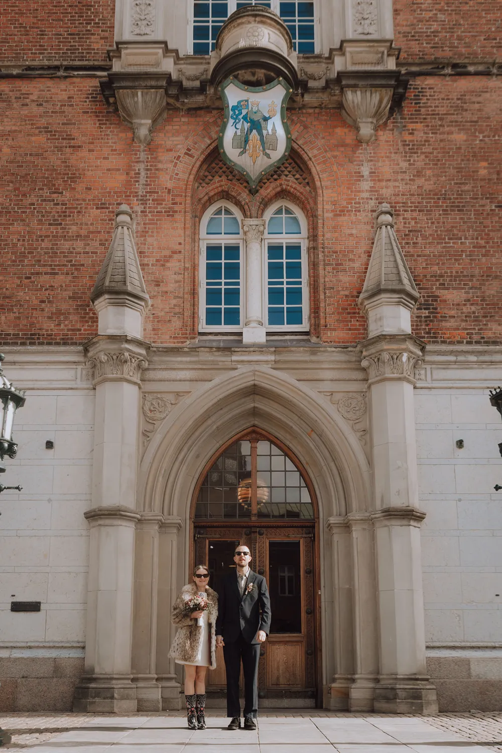 Entrance to Odense City Hall in Denmark.