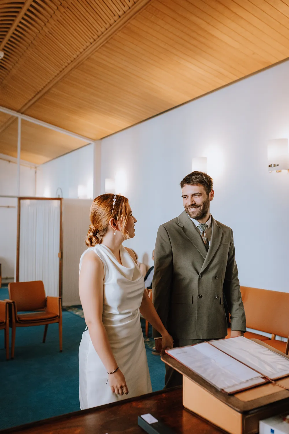 Odense City Hall wedding photographer Juniper Picture Lab capturing a timeless small wedding in Denmark.
