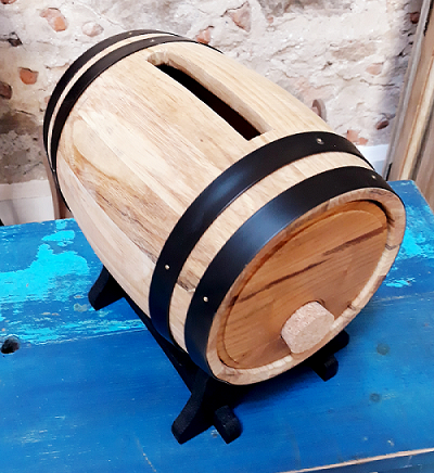 Petit tonneau de vin urne table signature enveloppe mariage