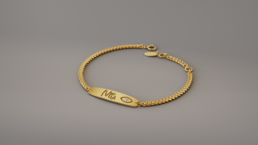 Thumbnail: Evil Eye Children Bracelet with Diamond, children bracelet, evil eye bracelet, protection bracelet