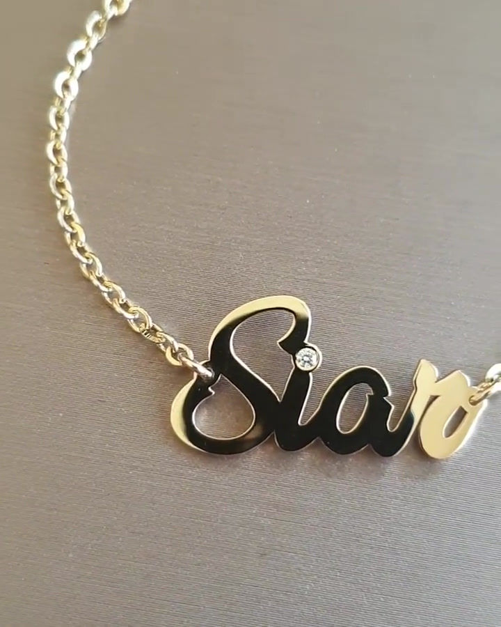 Thumbnail: nameplate children baby bracelet with diamond, boy bracelet. girl bracelet, name bracelet,