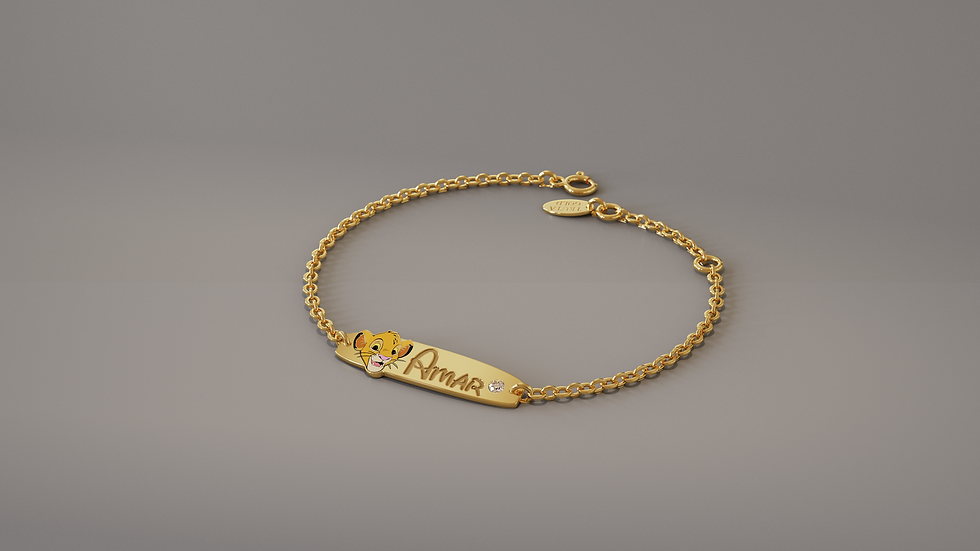 Thumbnail: Simba Children Bracelet with Diamond, disney bracelet, boy bracelet, personalised bracelet, simba bracelet