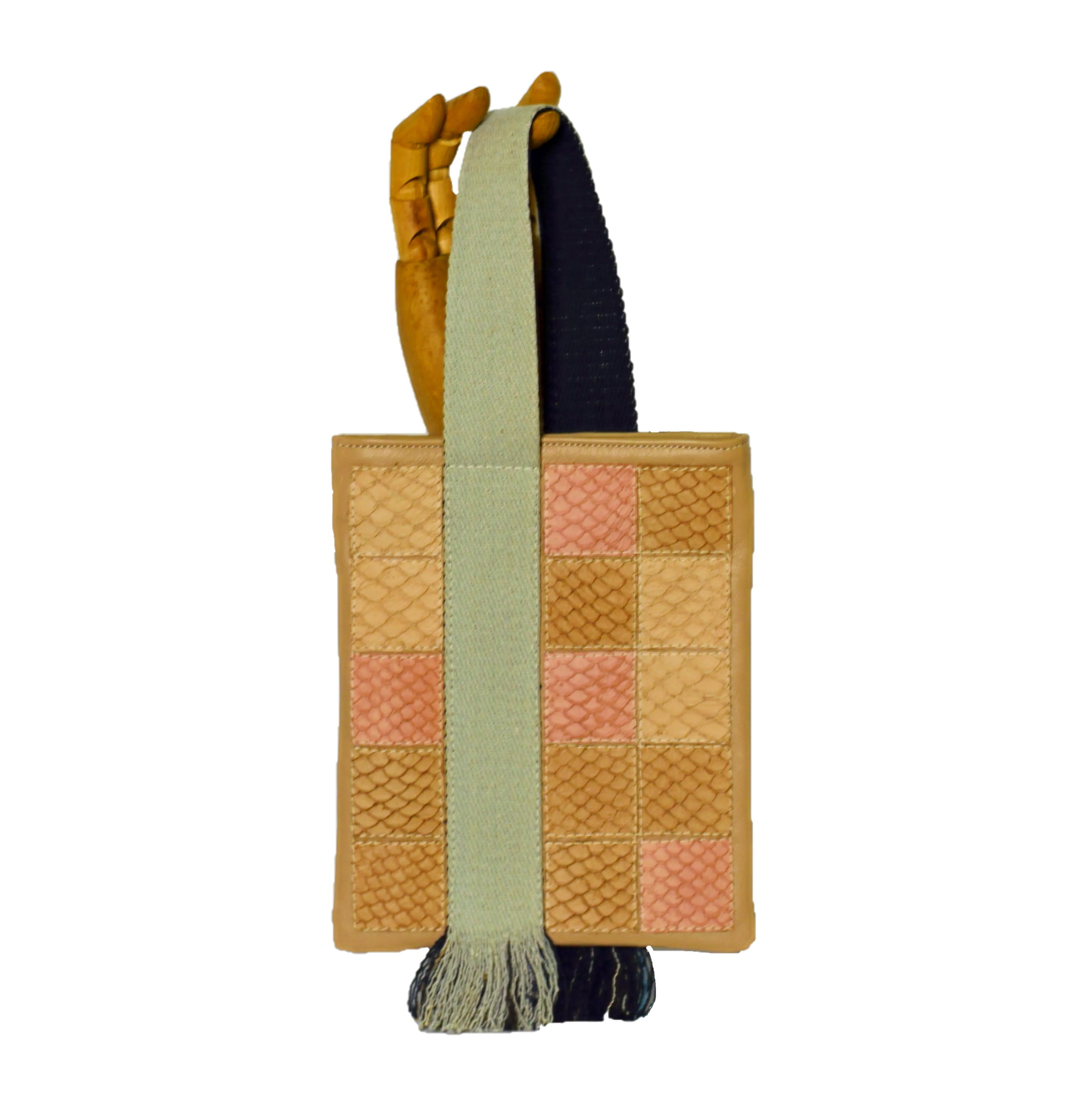 bolsa de punho quadrados de tilápia