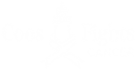 Coos Fights Cancer logo in all white