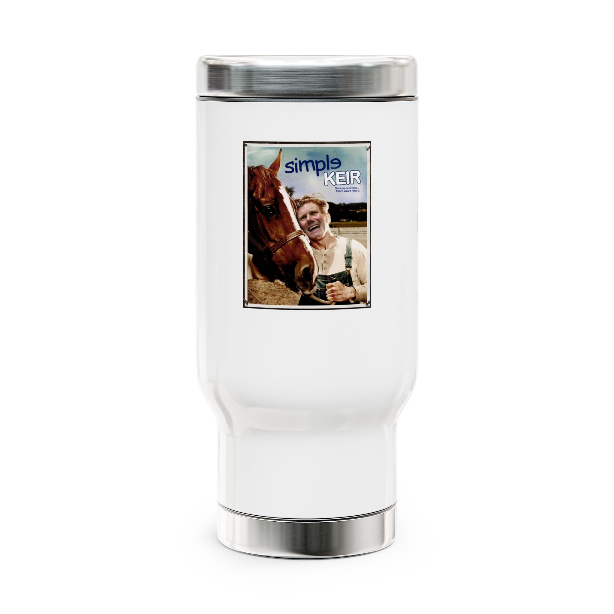 “Tragic Thunder – Never Go Full Starmer” Travel Mug | Smart-Mouth Collection