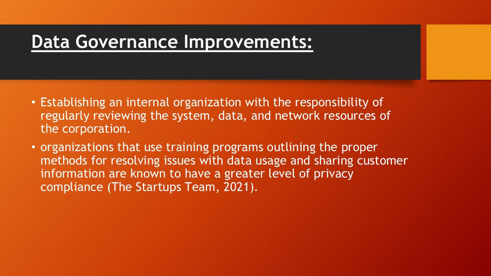 EDM Plan: Data Governance Improvements