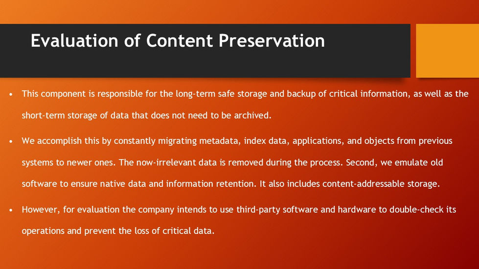 EDM Plan: Evaluation of Content Preservation