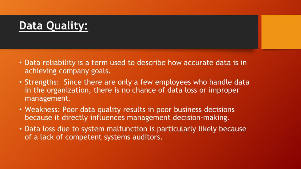 EDM Plan: Data Quality