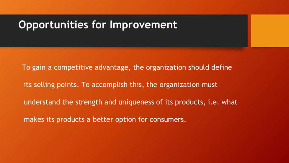 EDM Plan: Opportunities for Improvement