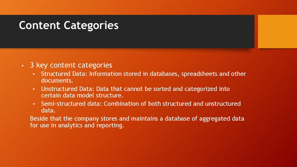 EDM Plan: Content Categories