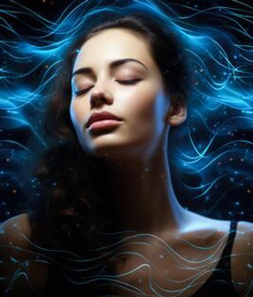 A visual metaphor of brain waves during rem sleep isolated on a white background