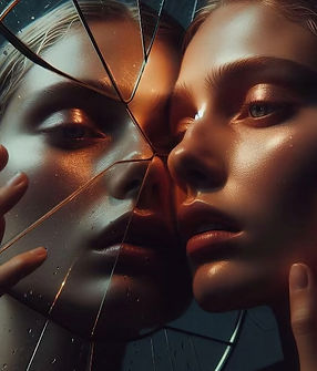 Experiment with reflections mirrors capture duality womens roles