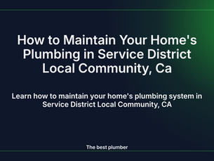 How to Maintain Your Home's Plumbing in CA