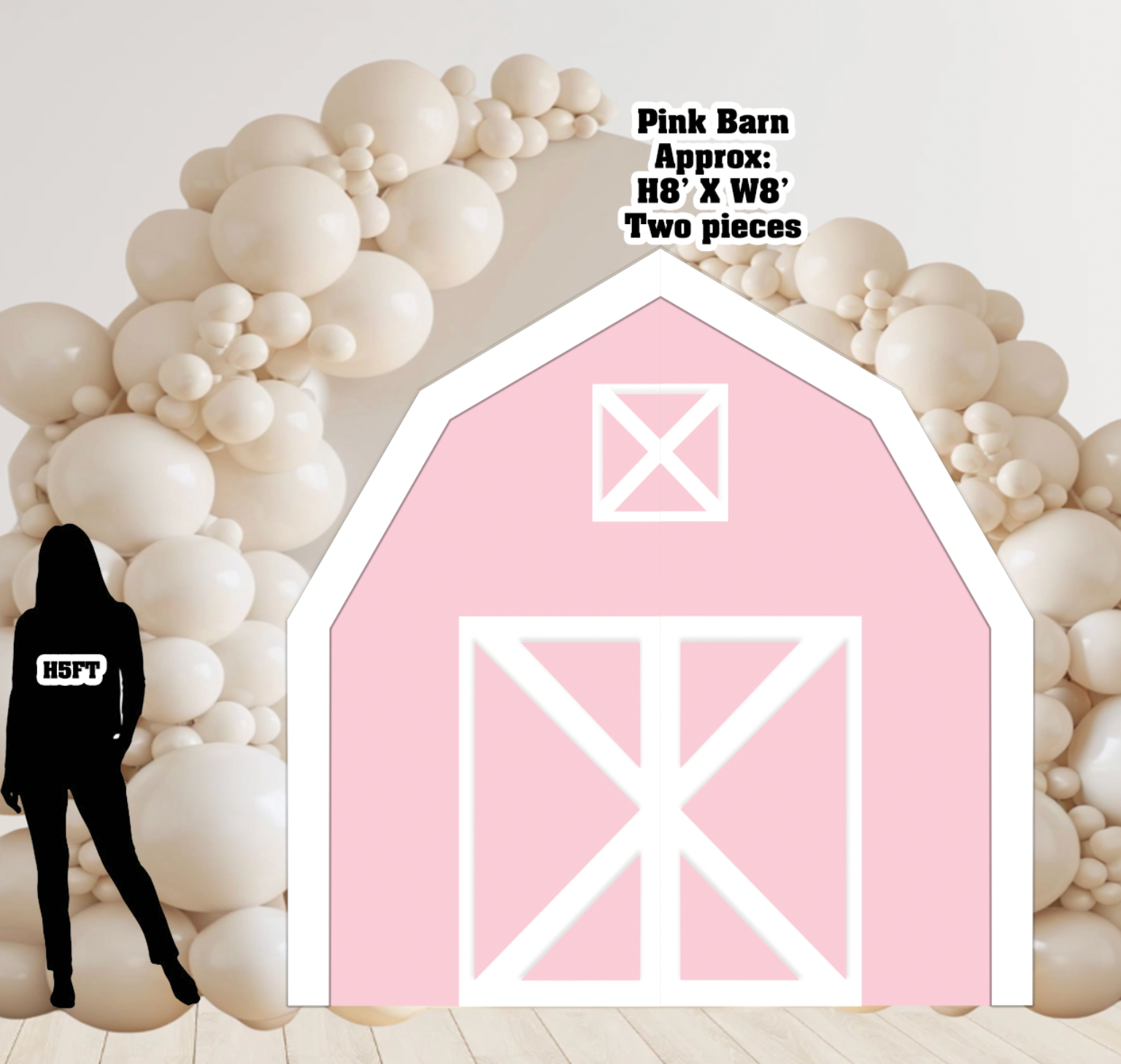 FP1418 pink barn approx. 8x8ft 2FS SB