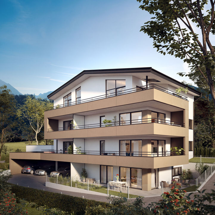 Rendering Mehrfamilienhaus mit 6 Eigentumswohnungen