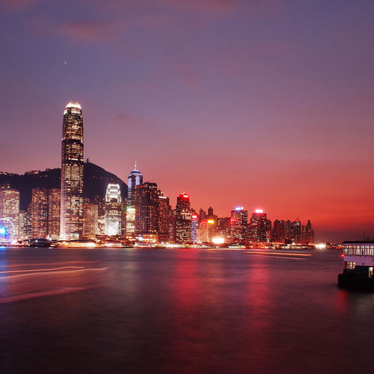 香港冬日城市夕暮五選。
