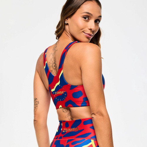 ズンバ Victory Racerback Scoop Clean Finish Bra Orange/Blue Victory Racerback Scoop Clean Finish Bra – Zumba Wear