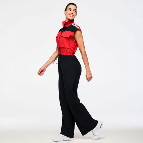 新作♪ズンバ Victory Sleeveless Woven Jumpsuit - Bold Black Victory Sleeveless Woven Jumpsuit - Bold Black Z1B000598