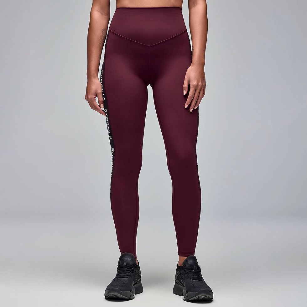 Thumbnail: STRONG iD Ultra High Rise Ankle Leggings - Dark Burgundy