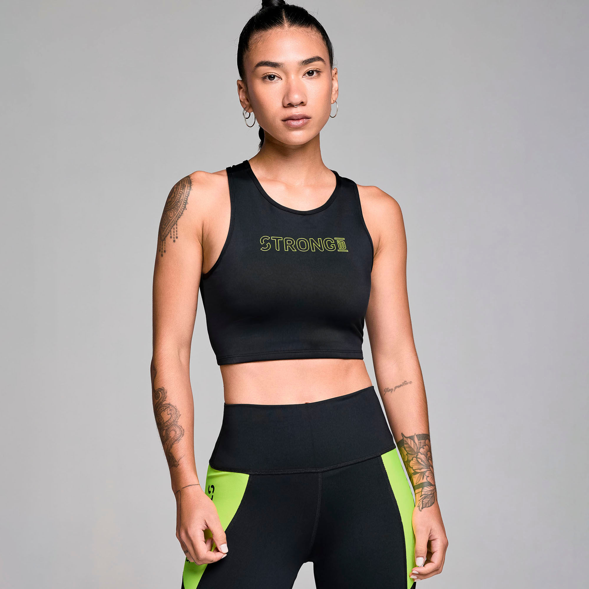 STRONG iD High Neck Lined Crop Tank