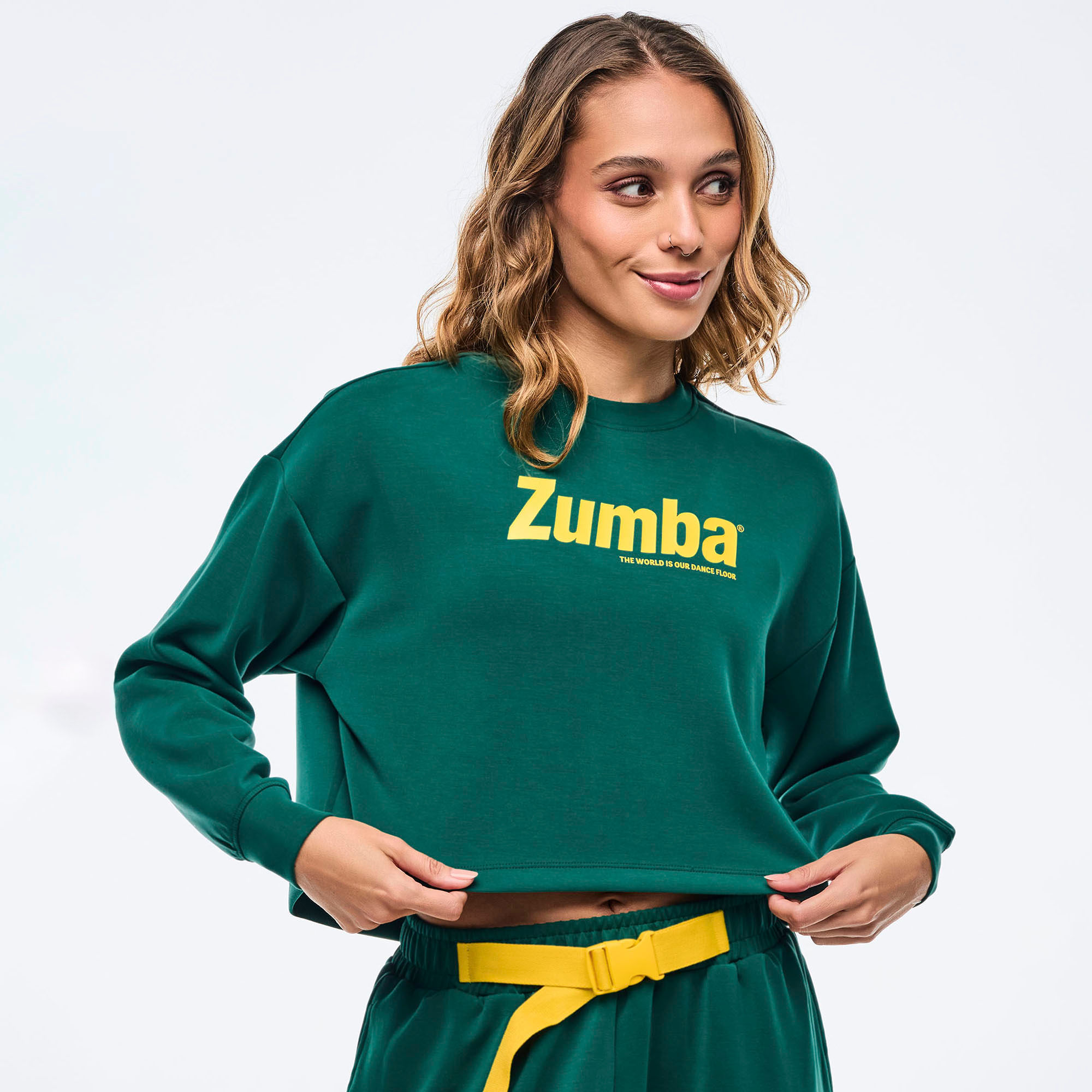 Apres Zumba Modal Long Sleeve Oversized Crop Top