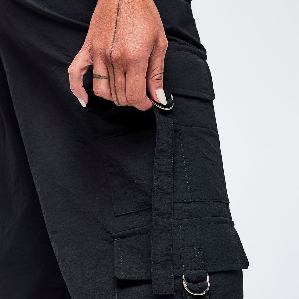 Thumbnail: Eastern Flavor High Rise Cargo Pants With Tassels