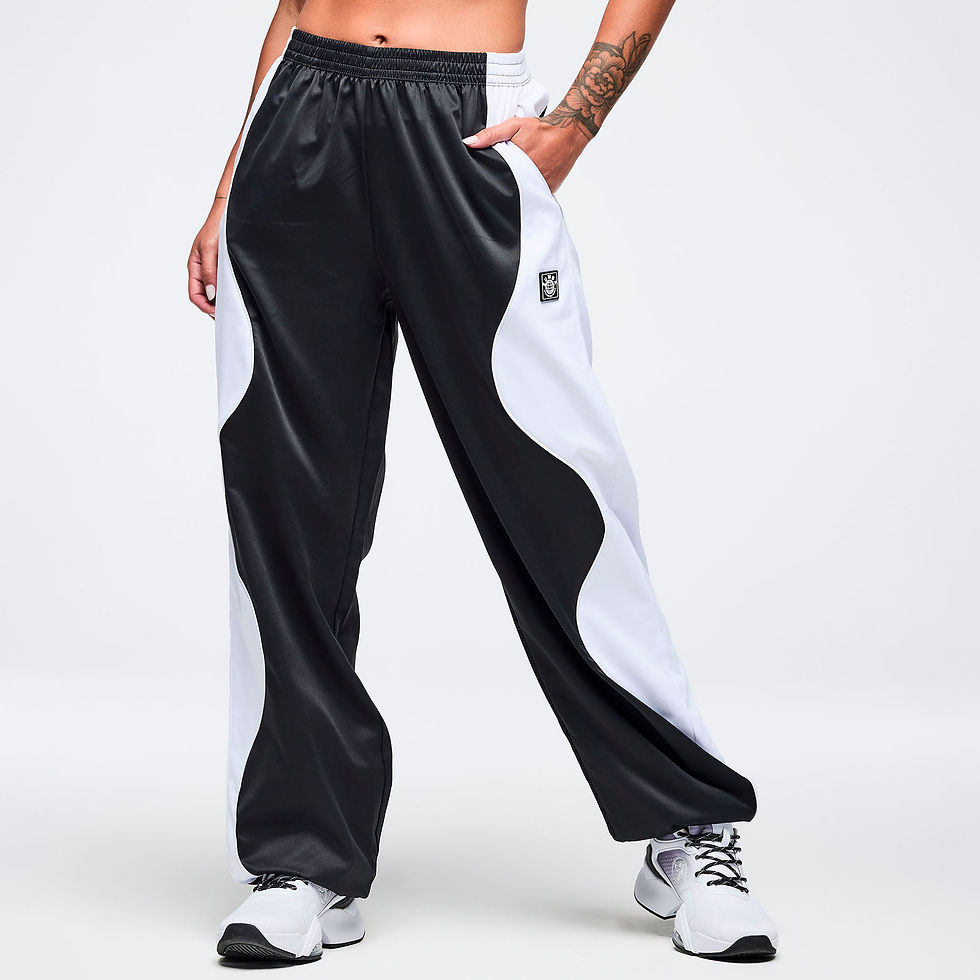 Thumbnail: Zumba Basic Wavy Track Pants - Bold Black