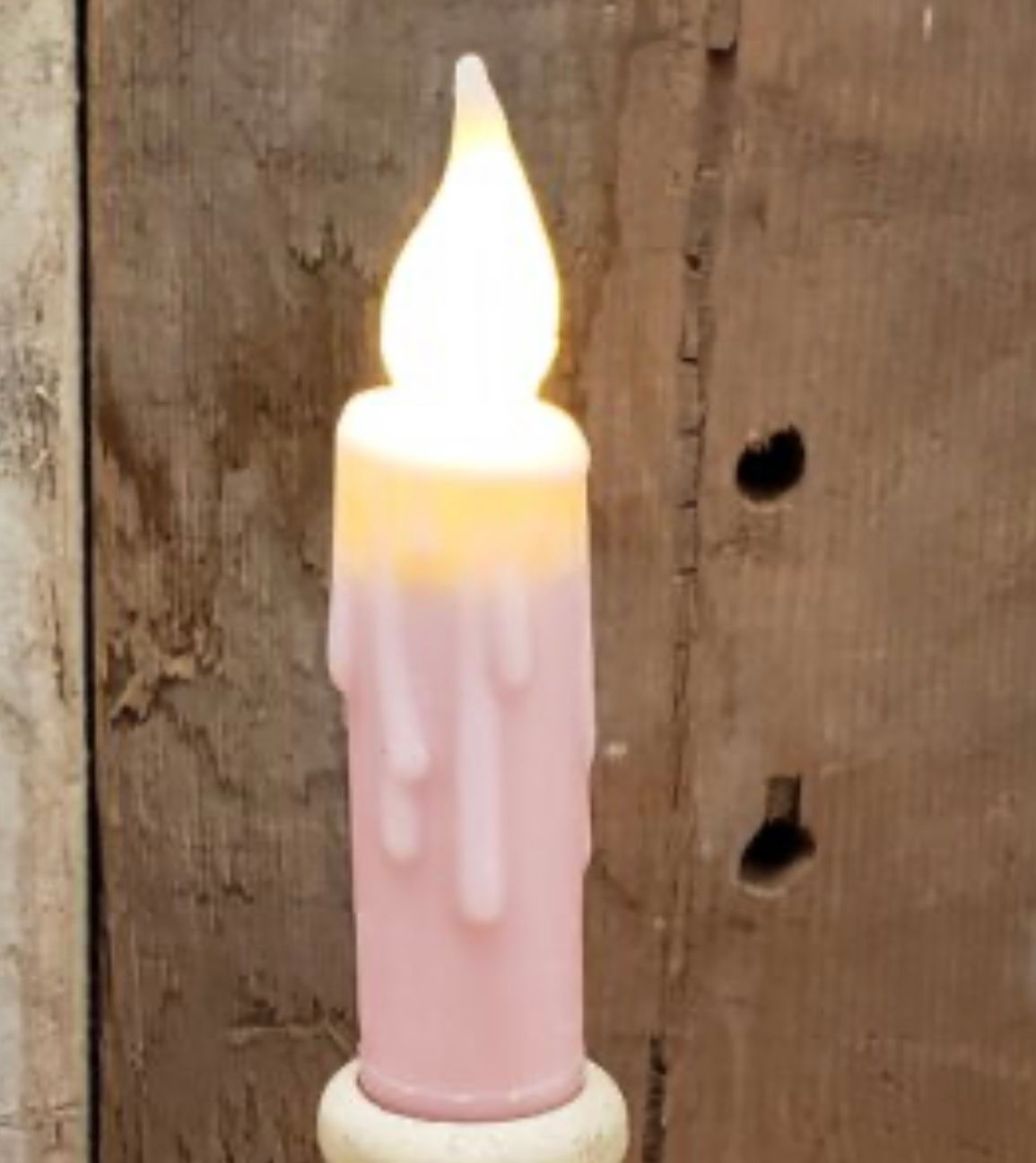 Pink 4” battery taper candle 