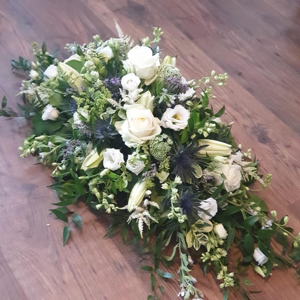 White Rose & White Lillies Spray