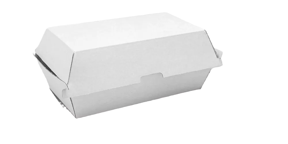 white corrugated clamshell container snack box regular