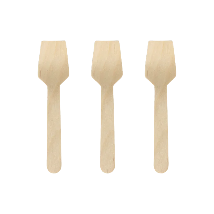 Disposable eco wooden ice cream spoon
