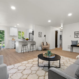 Gig Harbor Project's Living Room + Kitchen