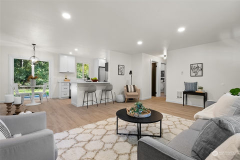 Gig Harbor Project's Living Room + Kitchen