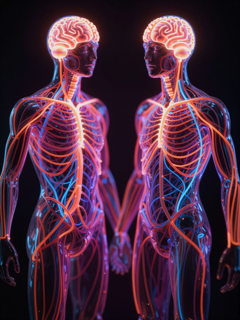 Neon Human Figures