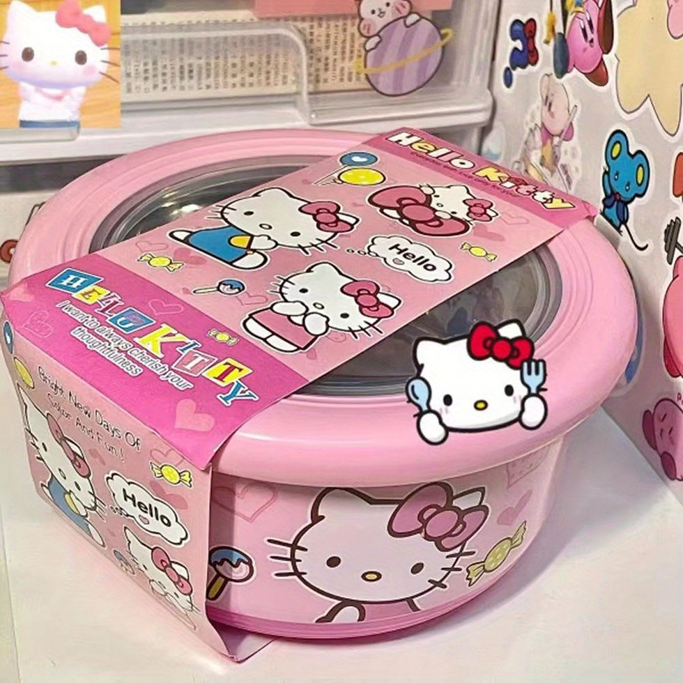 Sanrio Hello Kitty Bento Bowl - Cute Pink & White Design