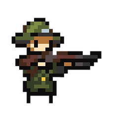 American world war 1 soldier in a pixel art