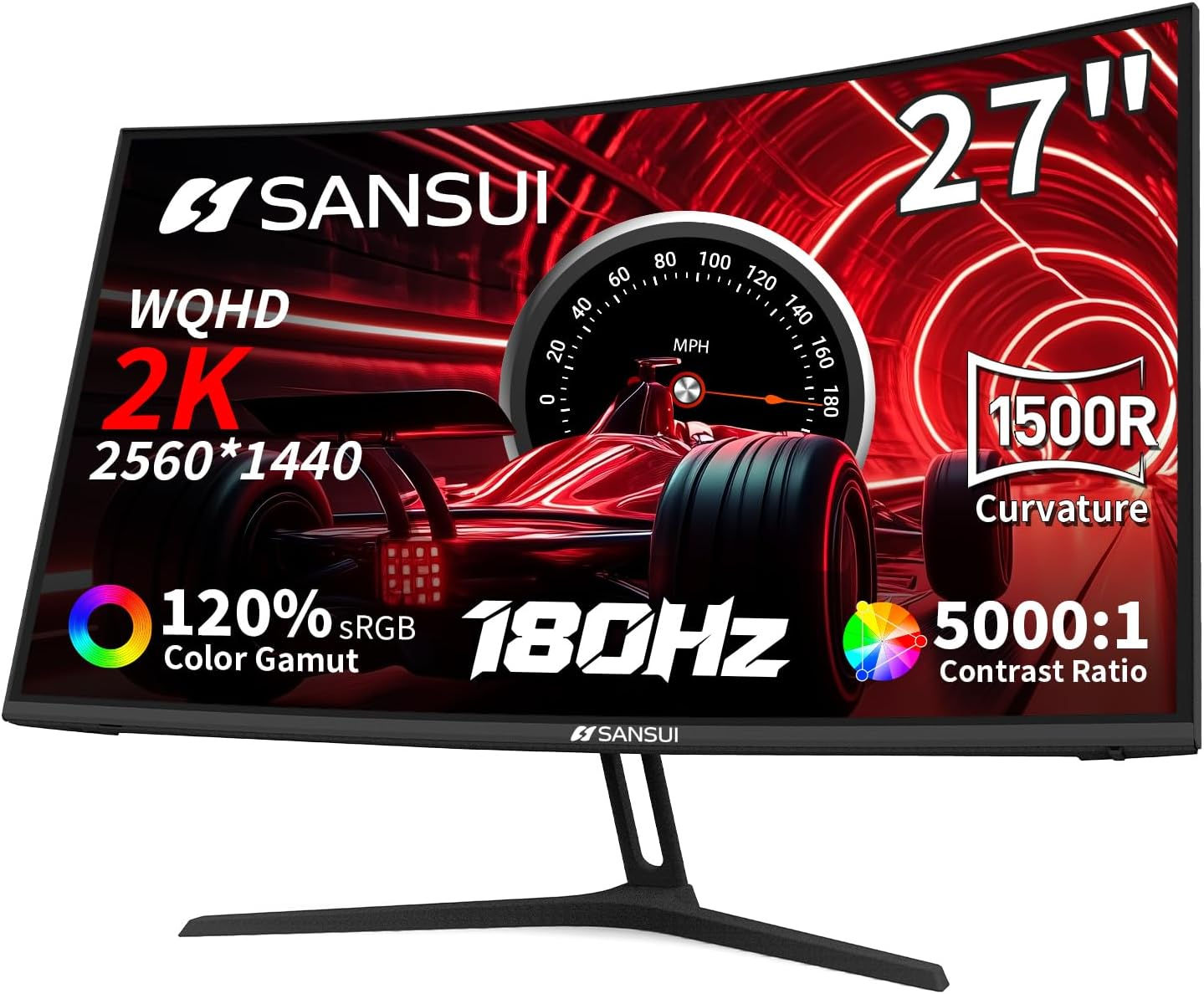 27" SANSUI Curved Gaming Monitor 180 Hz-3023R58