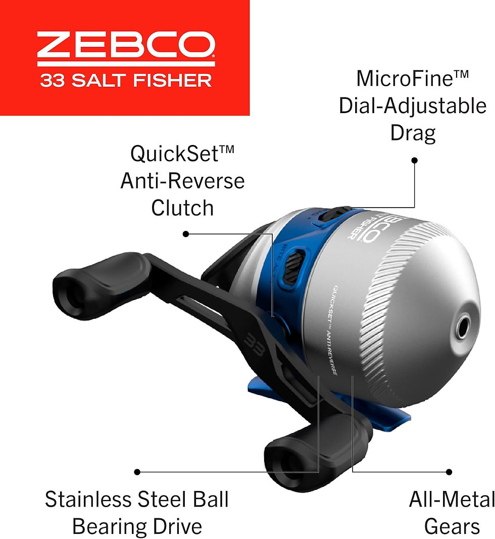 Thumbnail: Zebco Salt Fisher 33 Spincast Reel and Fishing Rod Combo