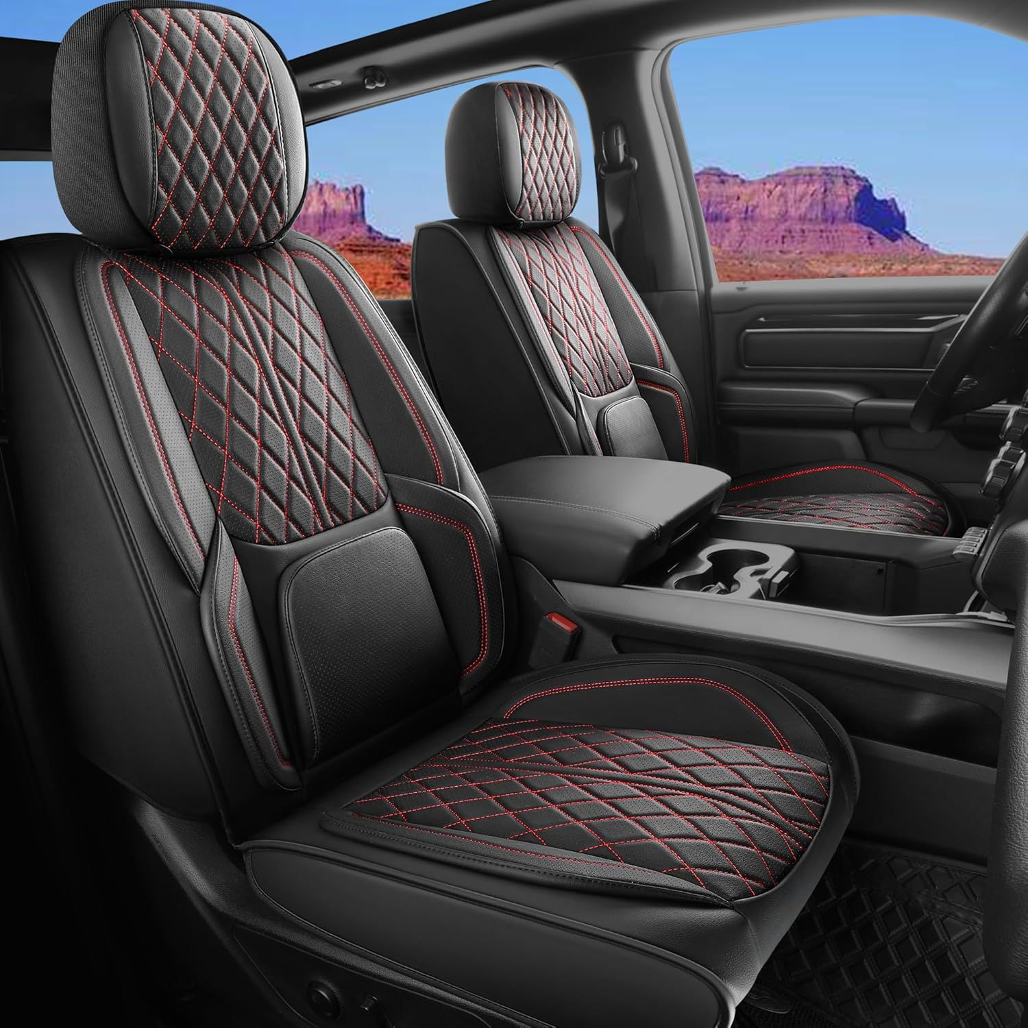 DuDuWang Custom Fit Faux Leather Car Seat Covers