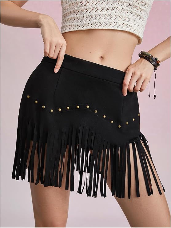 SweatyRocks Fringe Sexy Cowgirl Skirts